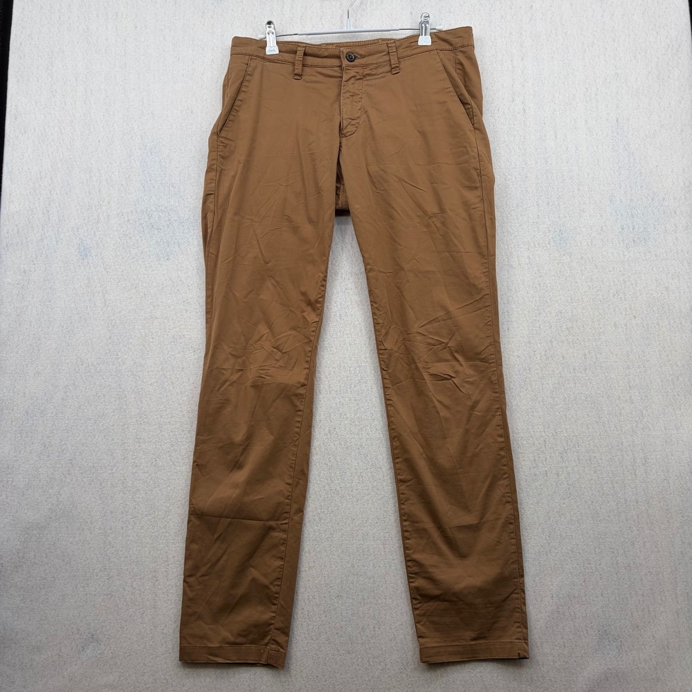Four.ten Officina Mens Slim Fit Chinos Brown Tobacco Pants Size 30 / 46